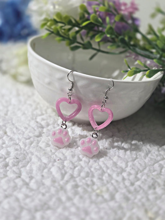 💖Heart Cat Earrings💖 (Pink)