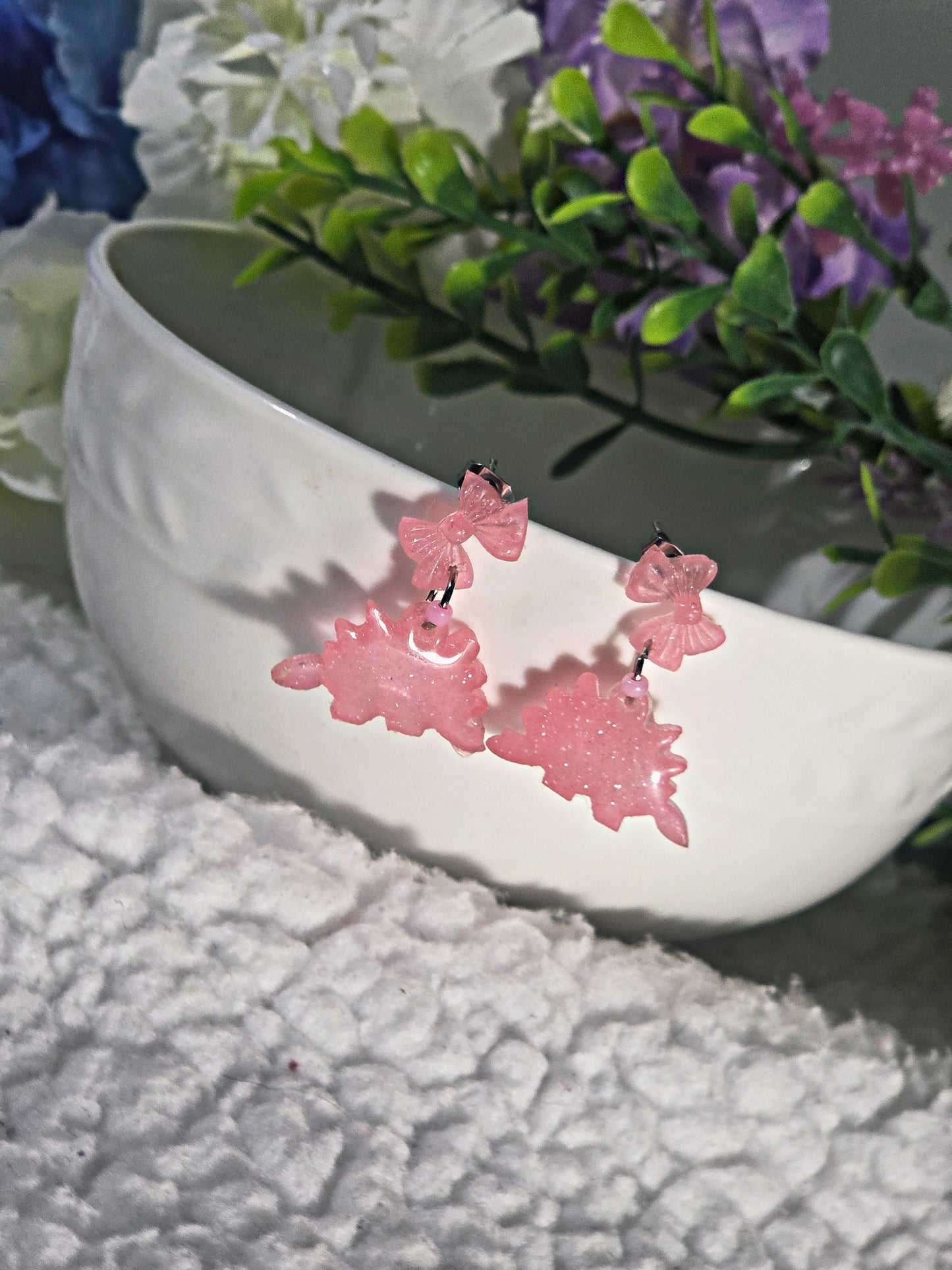 🎀Stegosaurus Dinosaur Earrings🎀 (pink)