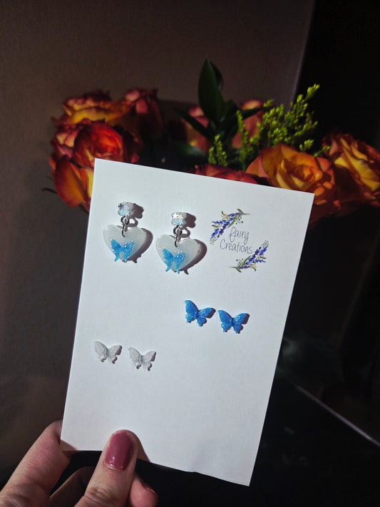 🩵Pastel Butterfly Earrings🩵 (Blue) Set of 3