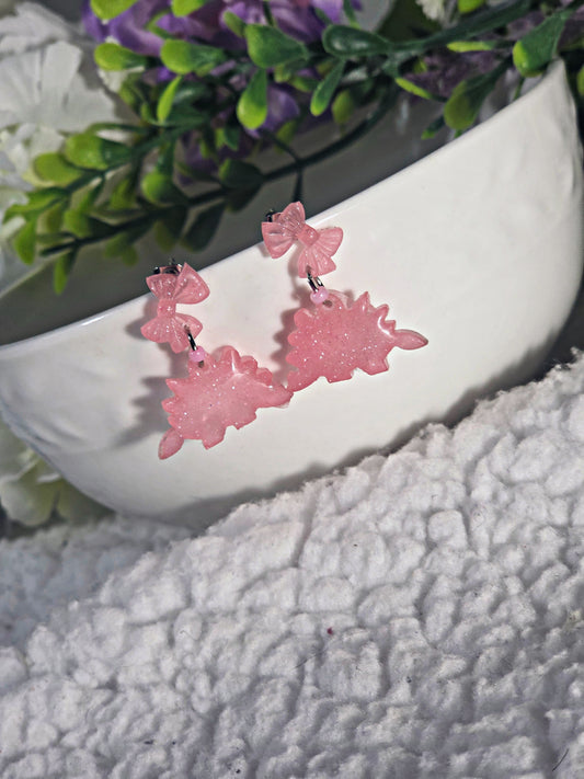 🎀Stegosaurus Dinosaur Earrings🎀 (pink)