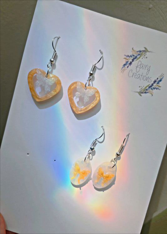 💛Hearth Butterfly Earrings💛 (Yellow) Set of 2