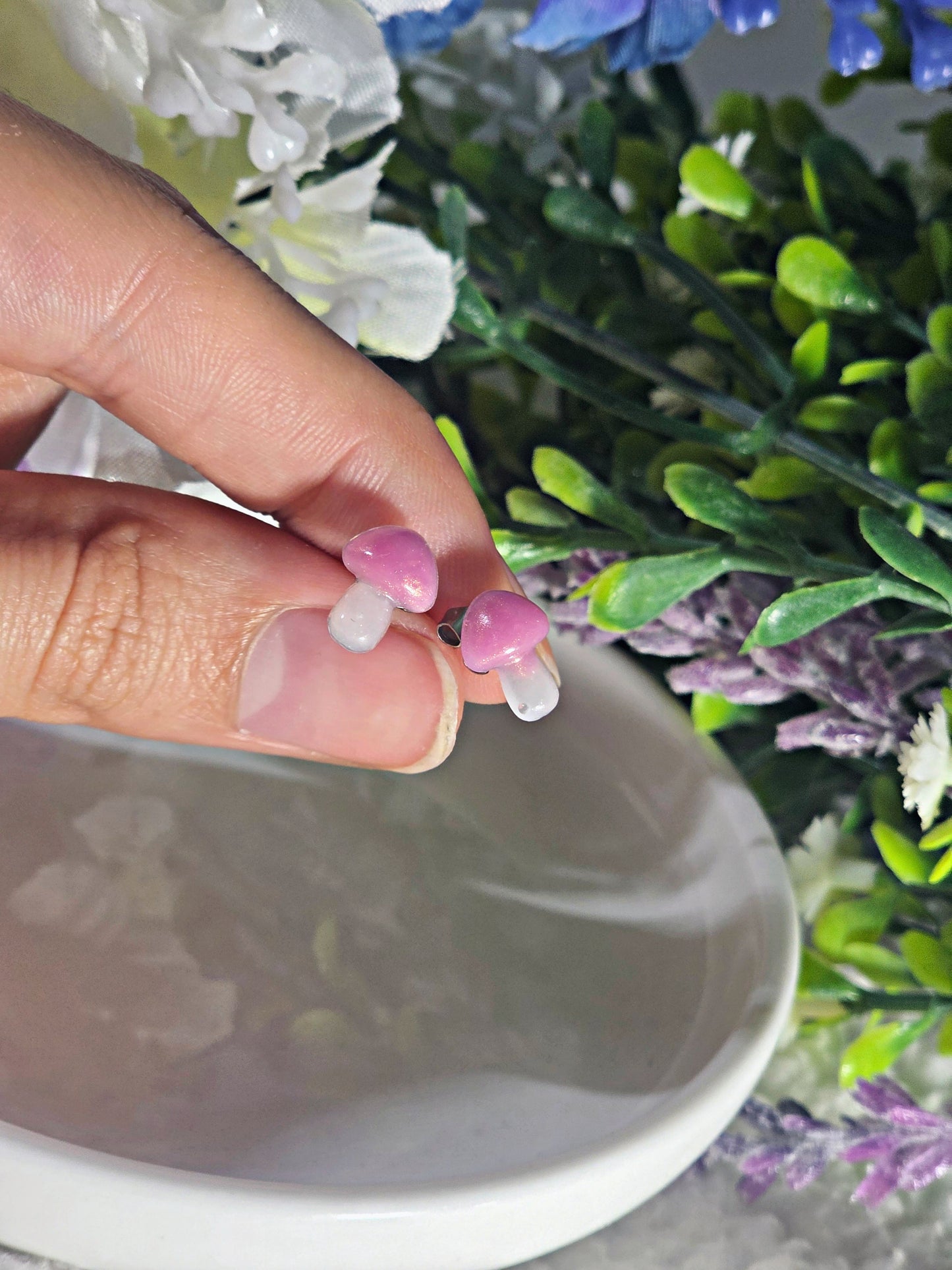 🍄Mushroom Earrings🍄 (pink)