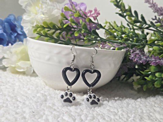 🖤Heart Cat Earrings🖤 (Black)