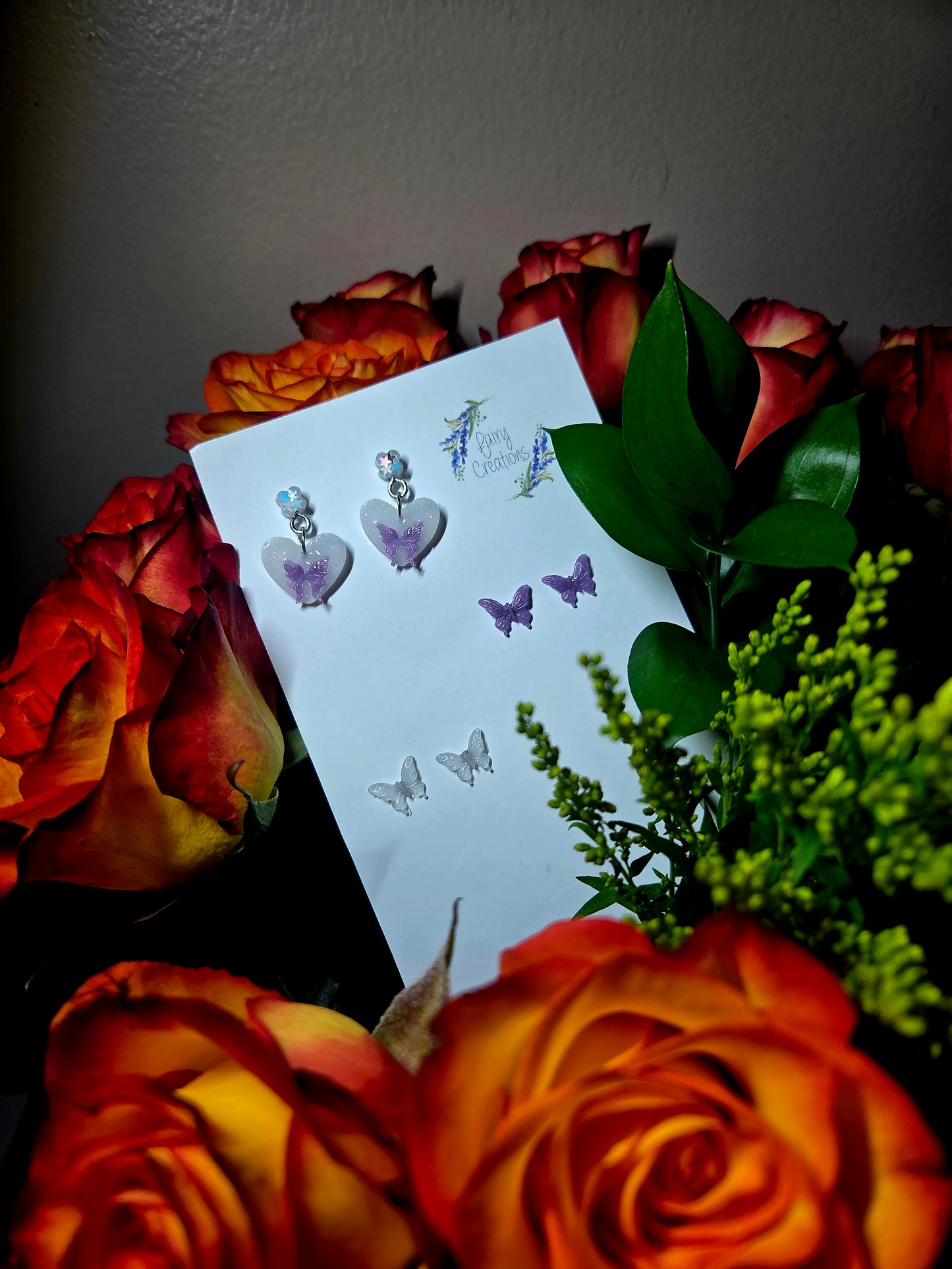 💜Pastel Butterfly Earrings💜 (Purple) Set of 3